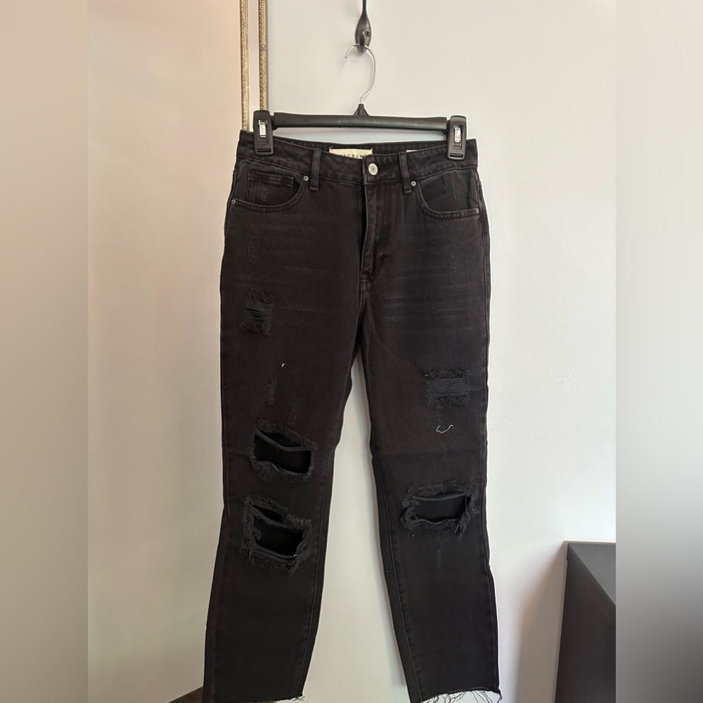 Black ripped mom jeans from PacSun